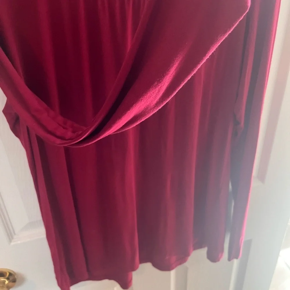 Soma Deep Red Long Sleeve Sleep Shirt